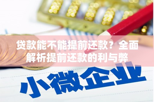 泗阳贷款能不能提前还款？全面解析提前还款的利与弊