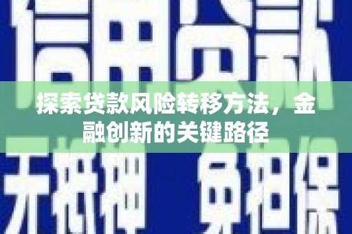 江川探索贷款风险转移方法，金融创新的关键路径