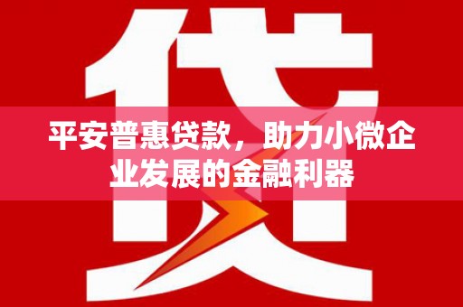 四子王旗平安普惠贷款，助力小微企业发展的金融利器
