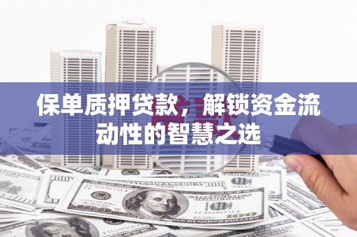 北投保单质押贷款，解锁资金流动性的智慧之选